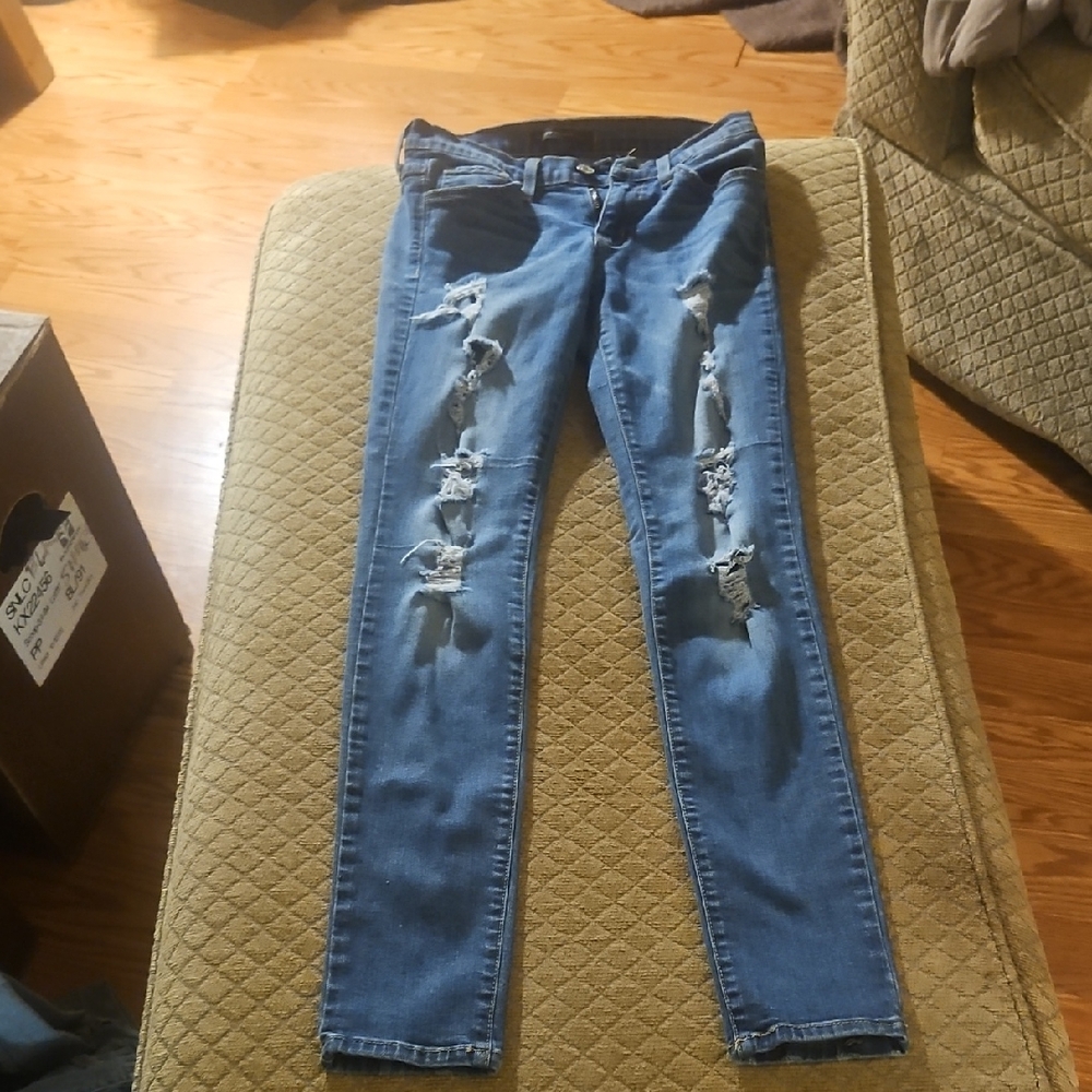 Flying Monkey Blue Distressed Skinny Jeans